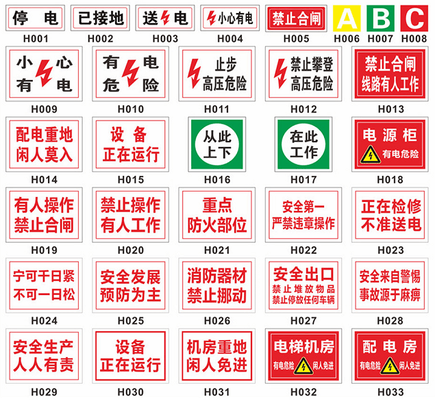 配电室安全警示标志有什么要求吗:安全标志牌